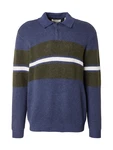 Blend Pullover dunkelblau/oliv/weiß