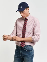 GANT Hemd Reg Oxford Stripe Shirt hellblau/pastellrot/offwhite