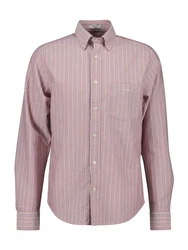 GANT Hemd Reg Oxford Stripe Shirt hellblau/pastellrot/offwhite