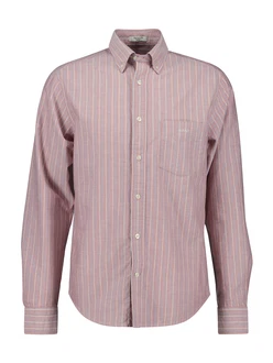 GANT Hemd Reg Oxford Stripe Shirt hellblau/pastellrot/offwhite