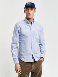 GANT Hemd Reg Oxford Stripe Shirt blau/pastellblau/hellrot