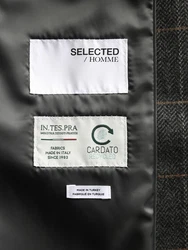 SELECTED HOMME Sakko brokat/dunkelgrau/weiß