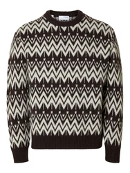 SELECTED HOMME Pullover SLHPine schoko/wei