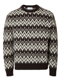 Pullover 'SLHPine' schoko / wei