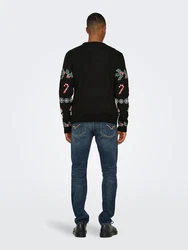 ONLY & SONS Pullover ONSXmas grün/dunkelrot/schwarz/weiß