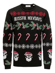 ONLY & SONS Pullover ONSXmas grün/dunkelrot/schwarz/weiß