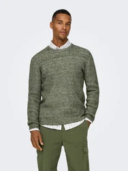 Only & Sons Pullover ONSTEGAN schilf/offwhite