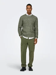 Only & Sons Pullover ONSTEGAN schilf/offwhite