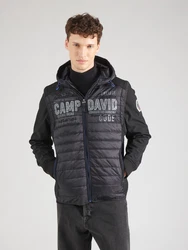 CAMP DAVID Übergangsjacke hellgrau/schwarz/weiß