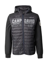 CAMP DAVID Übergangsjacke hellgrau/schwarz/weiß