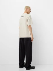 Bershka T-Shirt royalblau/schwarz/weiß