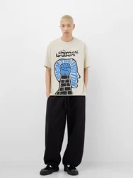 Bershka T-Shirt royalblau/schwarz/weiß