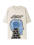 Bershka T-Shirt royalblau/schwarz/weiß