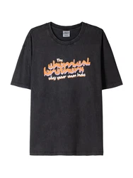 Bershka T-Shirt lavendel/orange/schwarz/offwhite