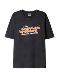 T-Shirt lavendel / orange / schwarz / offwhite