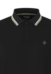 SELECTED HOMME Poloshirt SLHAtlas grau/schwarz/weiß