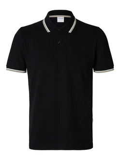 SELECTED HOMME Poloshirt SLHAtlas grau/schwarz/weiß