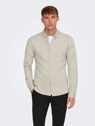ONLY & SONS Langarmhemd ONSRobin taupe