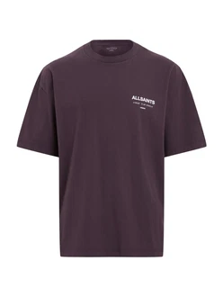 AllSaints T-Shirt 'Underground' (OCS) Dunkelrot/Lila/Bordeaux