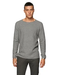 NOWADAYS Pullover Honeycomb graumeliert