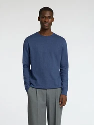 SELECTED HOMME Rundhalspullover Berg blau