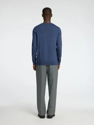 SELECTED HOMME Rundhalspullover Berg blau