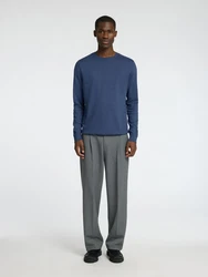 SELECTED HOMME Rundhalspullover Berg blau