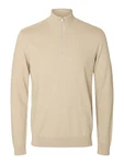 SELECTED HOMME Rundhalspullover Berg beige