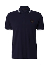 Poloshirt 'E-MACAS' marine / wei