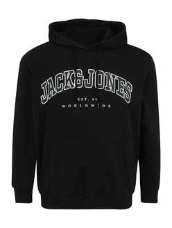 Jack & Jones PlusSize Sweatshirt JJECaleb schwarz/weiß