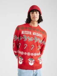 ONLY & SONS Pullover ONSXmas smaragd/rot/schwarz/weiß