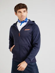 JACK & JONES Sweatjacke 'ERIK' navy/orange/weiß