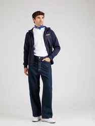 JACK & JONES Sweatjacke 'ERIK' navy/orange/weiß