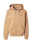 Carhartt WIP Sweatjacke American Script schoko/cappuccino/dunkelgelb