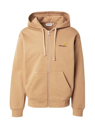 Carhartt WIP Sweatjacke American Script schoko/cappuccino/dunkelgelb