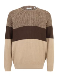 Plus Pullover dunkelbeige / dunkelbraun / braunmeliert