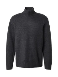 JACK & JONES Pullover JORSOFT KNIT HIGH NECK dunkelgrau
