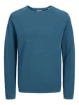 JACK & JONES Pullover 'JJEHill' cyanblau/weiß JACK & JONES Pullover 'JJEHill' cyanblau/weiß