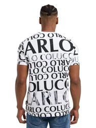 Carlo Colucci T-Shirt Dindo dunkelgrau/schwarz/weiß