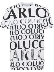 Carlo Colucci T-Shirt Dindo dunkelgrau/schwarz/weiß
