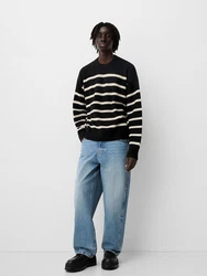 Bershka Pullover beige/schwarz