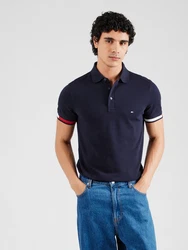 TOMMY HILFIGER Poloshirt nachtblau/rot/offwhite