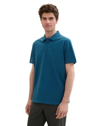 TOM TAILOR Poloshirt cyanblau