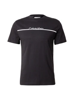 Calvin Klein Rundhalsshirt SPLIT LINE LOGO T-SHIRT schwarz/wei