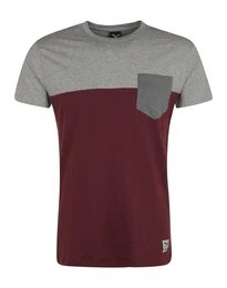T-Shirt graumeliert / merlot