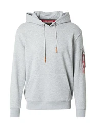 ALPHA INDUSTRIES Sweatshirt graumeliert/orange/schwarz