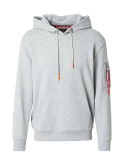 ALPHA INDUSTRIES Sweatshirt graumeliert/orange/schwarz ALPHA INDUSTRIES Sweatshirt graumeliert/orange/schwarz