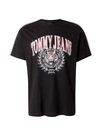 Tommy Jeans T-Shirt 'VARSITY TIGER' rosa/schwarz/weiß