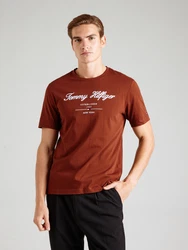 TOMMY HILFIGER T-Shirt kastanienbraun/weiß