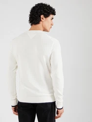 Tommy Hilfiger Rundhalspullover GRAPHIC COTTON CREW marine/weiß